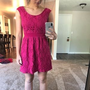 Pink Skater Dress Open Back